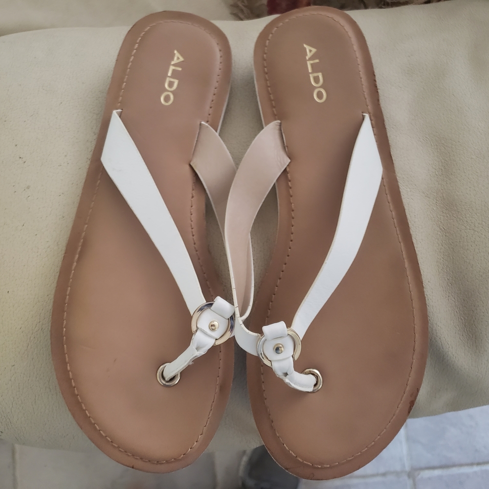 Aldo Tan and White Sandals